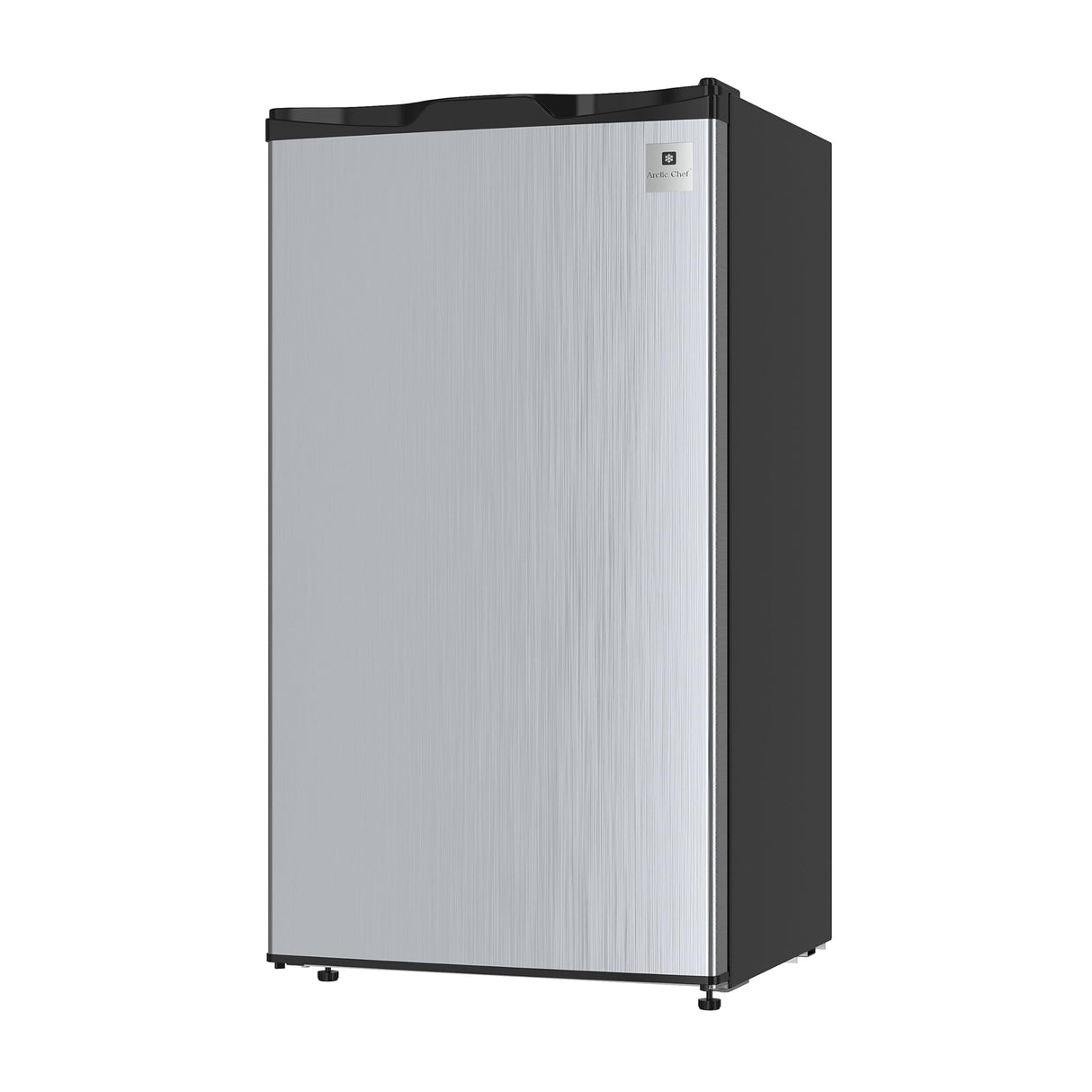 ARCTIC CHEF ACFR322 RCA Mini Refrigerator, Compact Freezer Compartment, Adjustable Thermostat Control, Reversible Door, Ideal Fridge for Dorm, Office, Apartment, Platinum Stainless, 3.2 Cubic Feet RCA