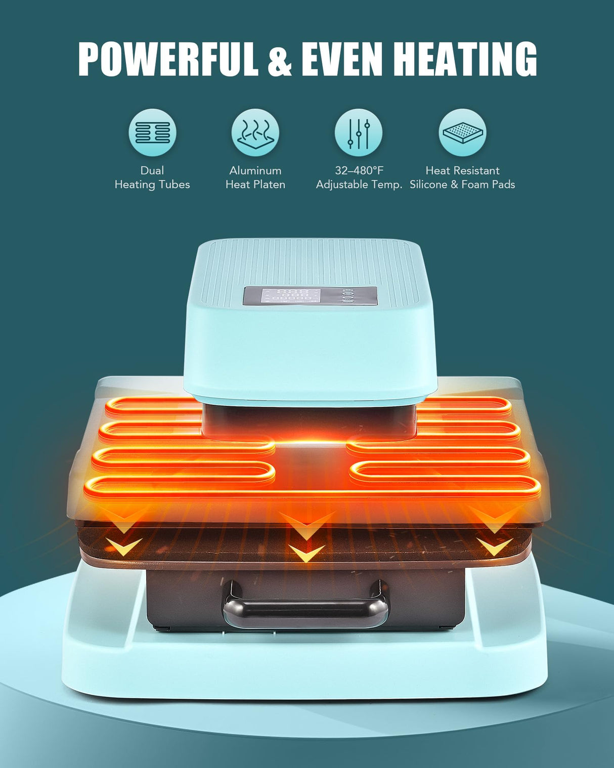 CREWORKS Auto Heat Press Machine for T Shirts, Smart 15x15 Inch T Shirt Press Machine with Auto Press Release, Professional Digital Automatic Heat Press Sublimation Fast Even Tshirt Printing Machine CREWORKS