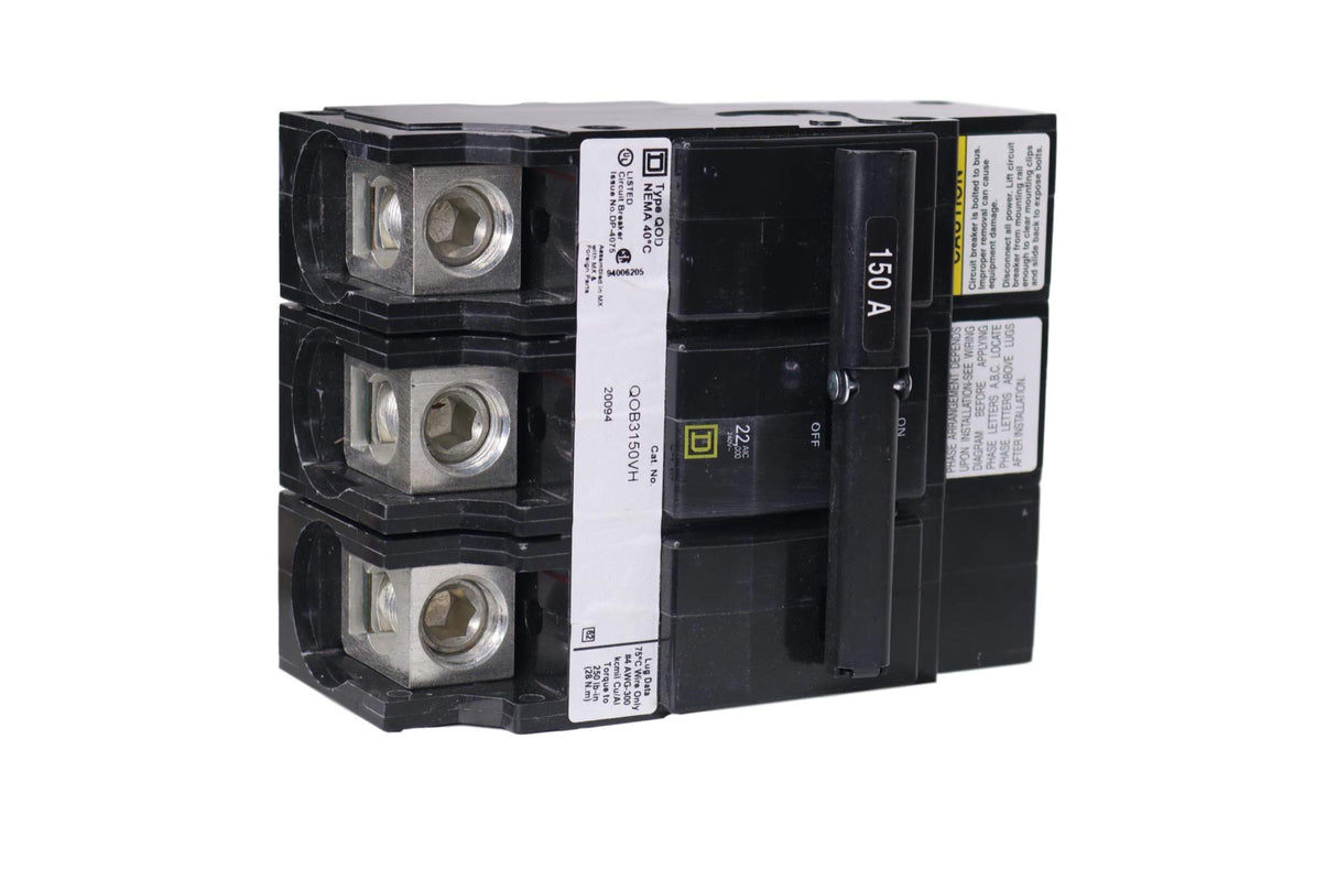 Square D QOB3150VH Circuit Breaker,150A,Bolt On,120/240V,3P Square D
