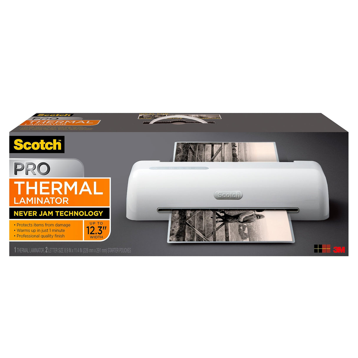 Scotch Brand PRO Thermal Laminator, 12.3-Inch, 1-Minute Warm-up, Fast Lamination, Never Jam Technology, 4-Roller Machine (TL1306) Scotch