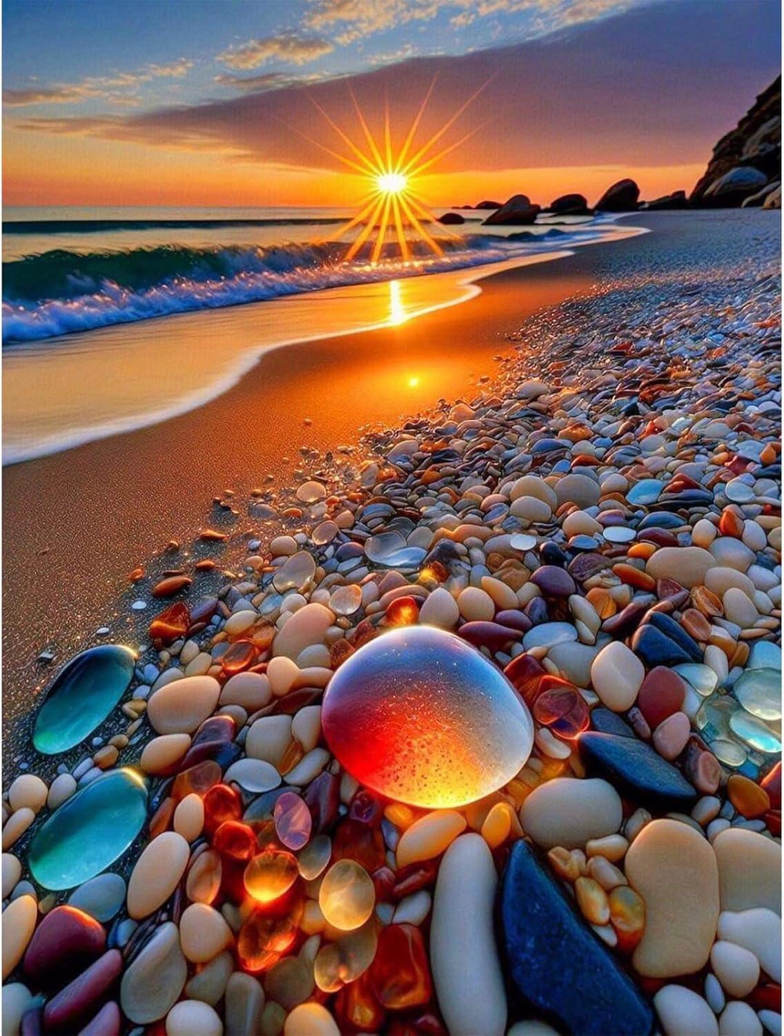 HITIRECOVI Beach Paint by Numbers Kit for Adults,Beach Canvas Paint by Numbers for Adults,DIY Oil Painting by Numbers for Gifts Home Wall Decor 16x20in HITIRECOVI