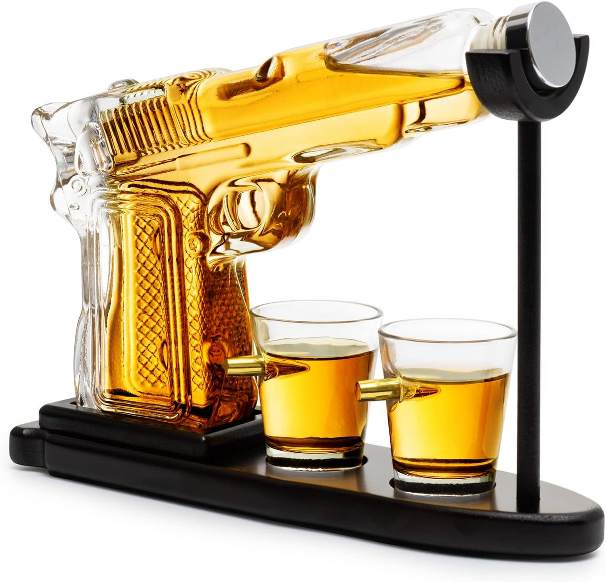 Gifts for Men Dad, 10.1 Oz Whiskey Gun Decanter Set + 2 Bullet Glasses - Unique Birthday Pistol Gift Ideas Daughter Son, Personalized Liquor Dispenser - Scotch Bourbon Vodka, Him, Brother Husband The Wine Savant