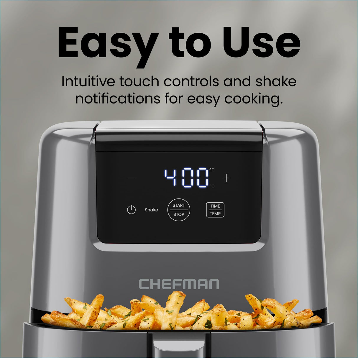 CHEFMAN 2 Qt Mini Air Fryer – Digital Space-Saving Compact Air Fryer with Nonstick and Dishwasher Safe Basket, Quick & Easy Meals in Minutes, Features Digital Timer and Shake Reminder – Grey Chefman