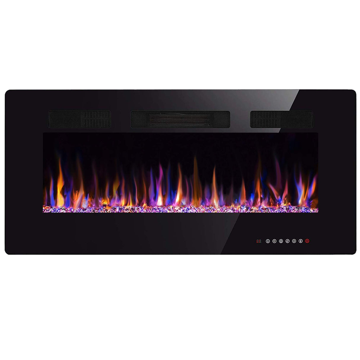 Xbeauty 30 inch Wall Mounted Recessed Electric Fireplace Insert, Flush Mount Linear Fireplace, Ultra-Thin Lightweight LED Fireplace Heater, Fit 2x4&2x6 Stud w/Touch Screen,Remote Control,1500W,Black Xbeauty