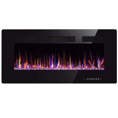 Xbeauty 30 inch Wall Mounted Recessed Electric Fireplace Insert, Flush Mount Linear Fireplace, Ultra-Thin Lightweight LED Fireplace Heater, Fit 2x4&2x6 Stud w/Touch Screen,Remote Control,1500W,Black