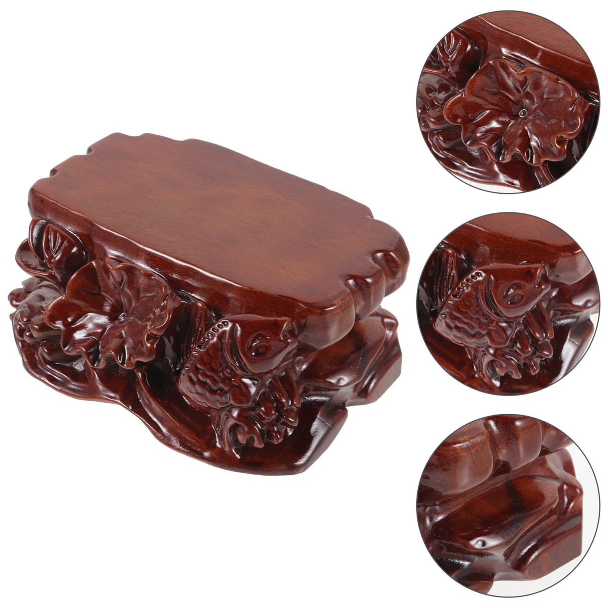 BUTIFULSIC buddhist gardening decorative wood pedestal Buddha statue base wood decor wood base small pedestal stand wood risers for display Groovable decorate counter vase holder BUTIFULSIC