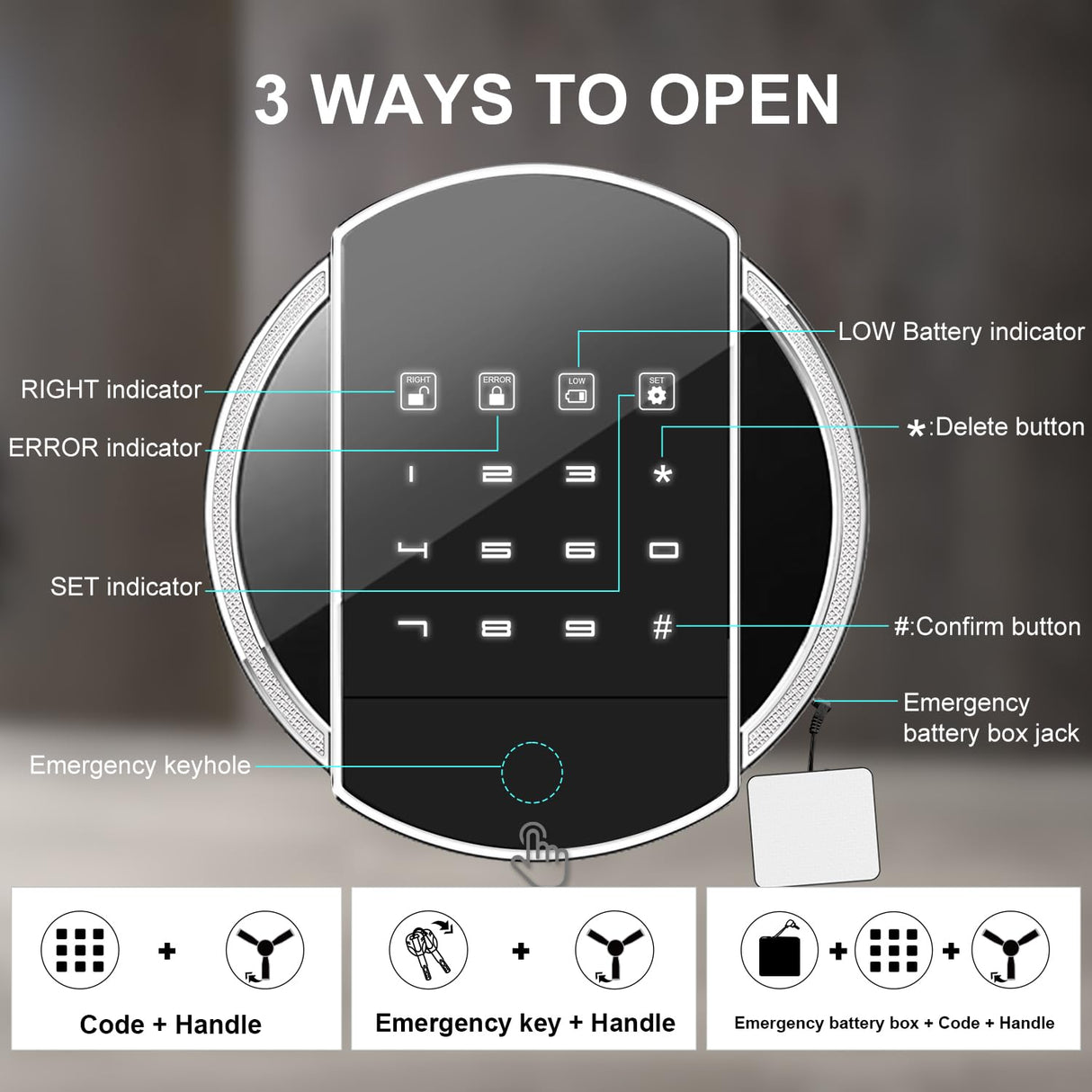 Silkight 3-5 Fireproof Gun Safe, Quick Access Digital Rifle Gun Safes for Home Rifle and Pistols, Long Gun Safes for Rifles and Shotguns with Touchscreen Pad, Mute Function, Dual Alarm & Metal Box silkight