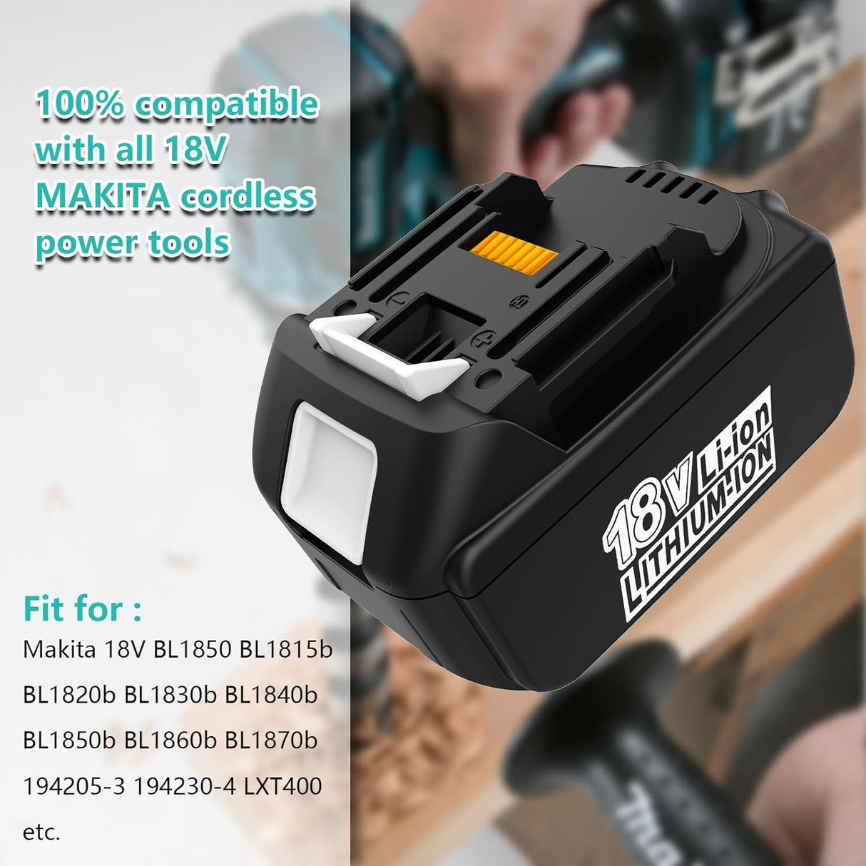 POEOSAS 2 Pack Replacement for Makita 18V Battery 6.0Ah 18 Volt Battery Compatible with Makita BL1860 BL1850B BL1850 BL1840 BL1840B BL1830B BL1830 BL1815 BL1815B LXT400 with LED Indicator POEOSAS