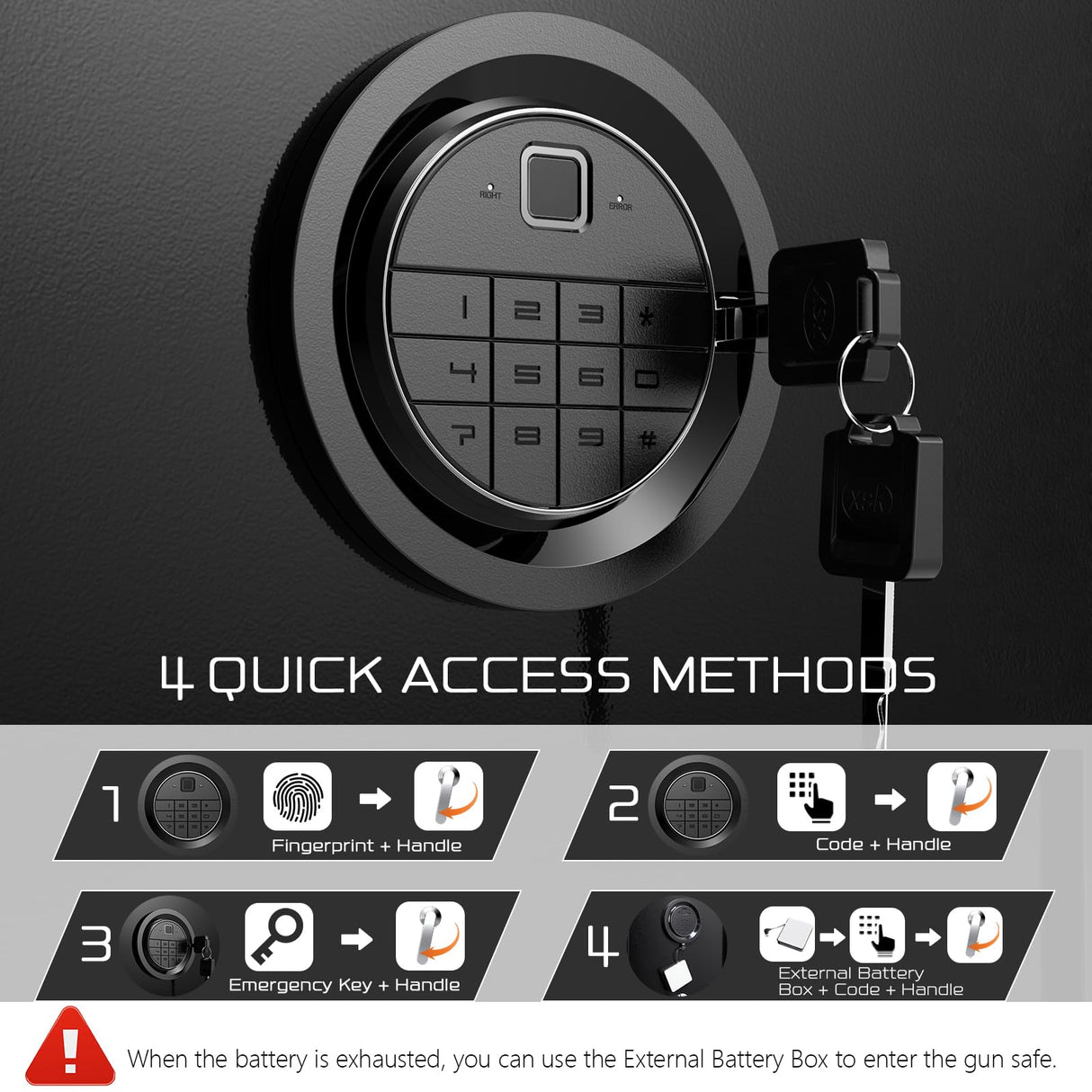 ANXINWEI 5-8 Gun Safe, Quick Access Biometric Rifle Safe with Extra Locker, Long Gun Safe for Rifles and Pistols with Anti Theft Alarm, LED Shotgun Rifle Cabinet with Adjustable Shelf & Handgun Pocket ANXINWEI