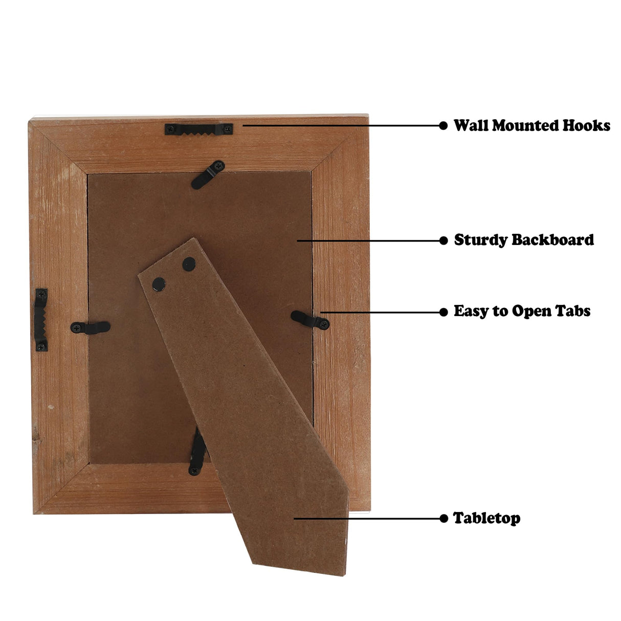 Farmhouse Picture Frames 5x7 Wall and Tabletop, Distressed Solid Wood Boho Picture Photo Frames with Beaded for Anniversary, Birthday, Christmas, New Year, Wedding eodme