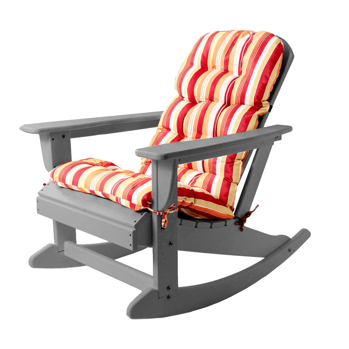 Sundale Outdoor Adirondack Rocking Chair with Cushion, HDPE Patio Plastic All Weather Adirondack Rocker, Water Resistant for Outside, Garden, Pool, Yard, Grey Sundale Outdoor