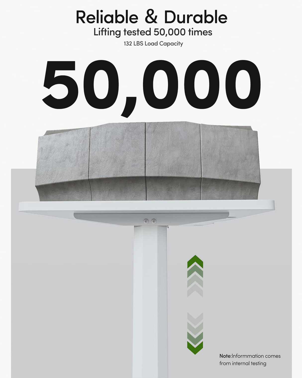 BANTI 55"x24" Standing Desk, Electric Stand up Height Adjustable Home Office Table, Sit Stand Desk with Splice Board, White Frame & White Top BANTI