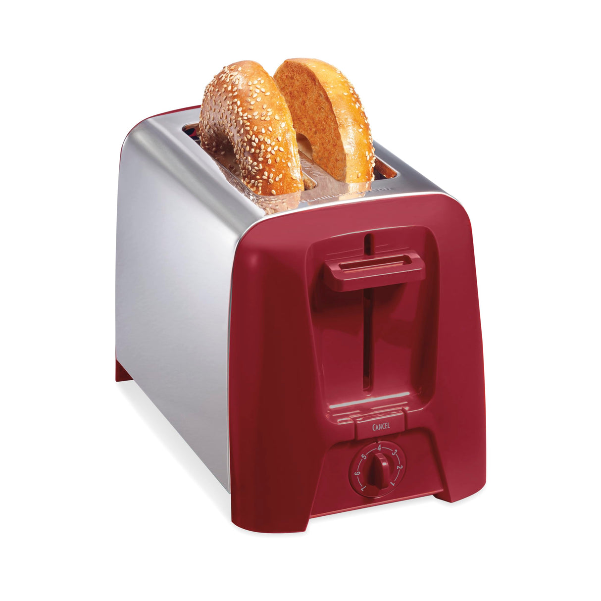 Hamilton Beach 2 Slice Toaster with Extra Wide Slots, Shade Selector, Auto-Shutoff, Cancel Button and Toast Boost, Red Hamilton Beach