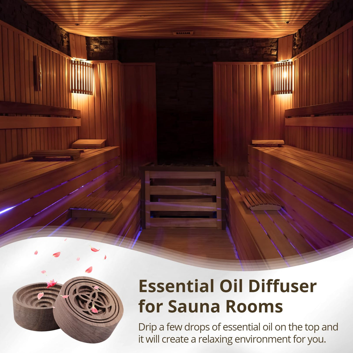 2 PCS Wooden Essential Oil Diffuser, Walnut Wood Diffuser, Aromatherapy Diffuser, Small Round Diffuser for Home, Offices, Cars, Yoga Rooms, Sauna Rooms, SPA Centers Anjetan