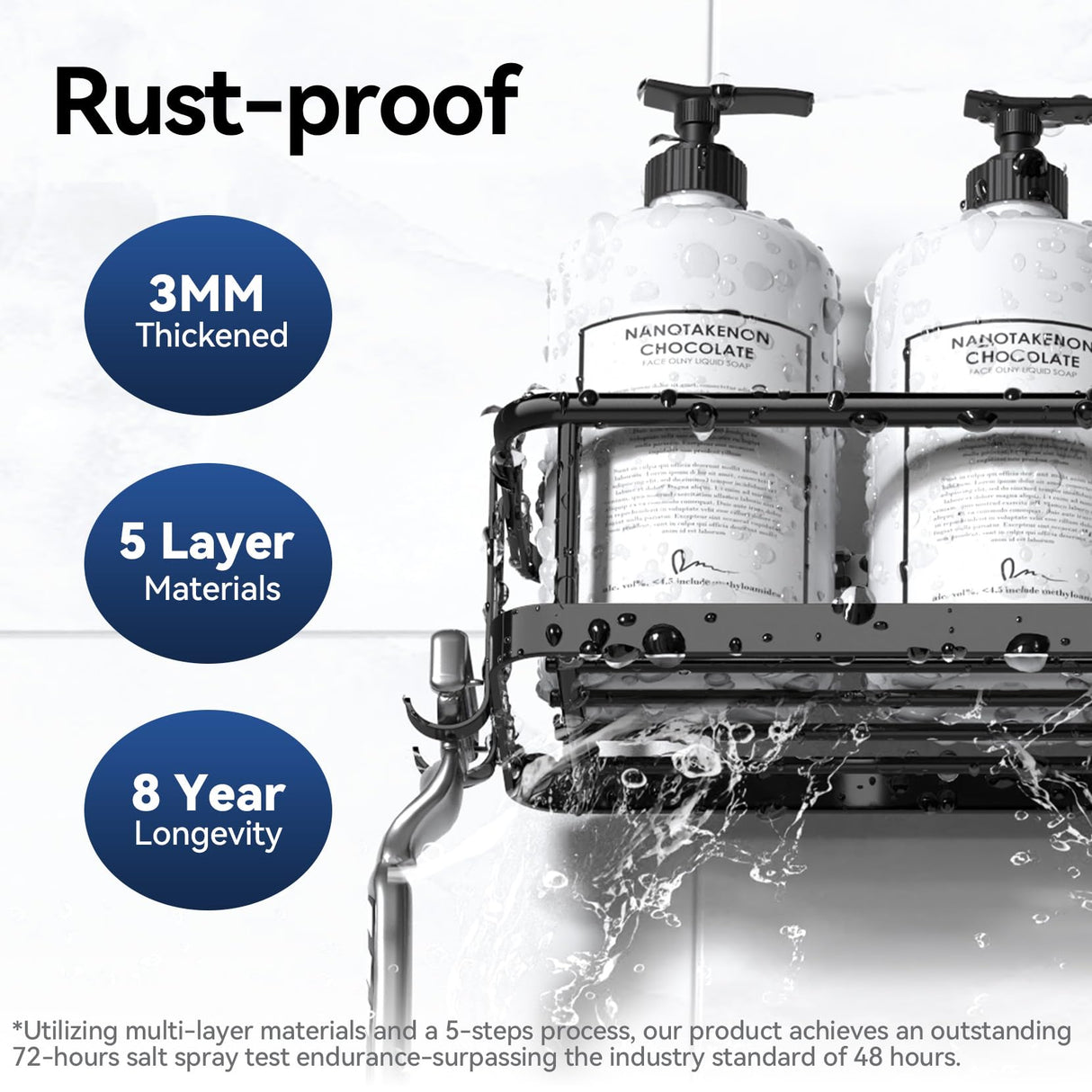 YASONIC Shower Caddy, 6 Pack Large Capacity Shower Organizer with Soap Holder and 12 Hooks, Rustproof Shower Shelves for Inside Shower, No Drilling&Sleek Bathroom Organizers and Storage YASONIC