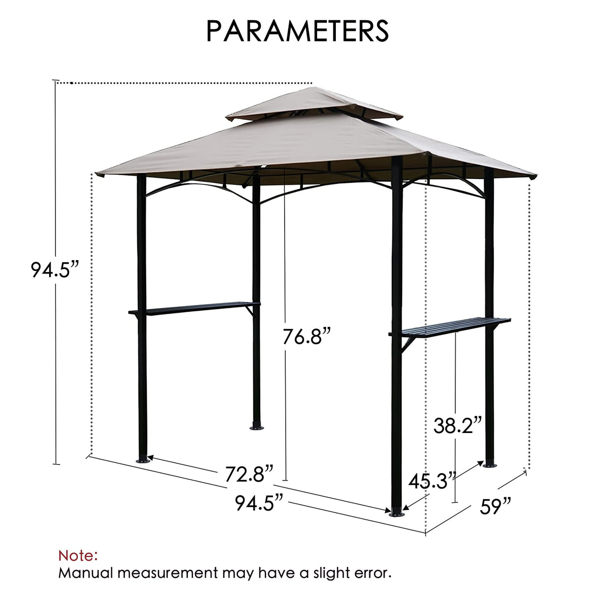 Kozyard Andra Soft Top BBQ Canopy - 8'X5' Outdoor Grill Gazebo Grill Canopy (Tent) with 4pcs Detachable LED Light, Perfect for Barbecue & Grill, Outdoor Canopy Kozyard