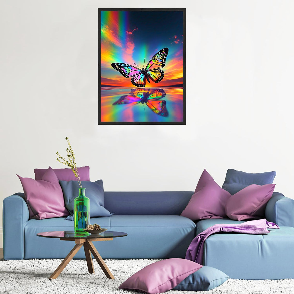 NWQZBYHT Butterfly Diamond Art Kits for Adults,5D Diamond Painting Kits for Beginner,DIY Round Full Drill Diamond Dots Paintings Picture Gem Art Kits for Adults Crafts Home Wall Decor 12x16 Inch NWQZBYHT