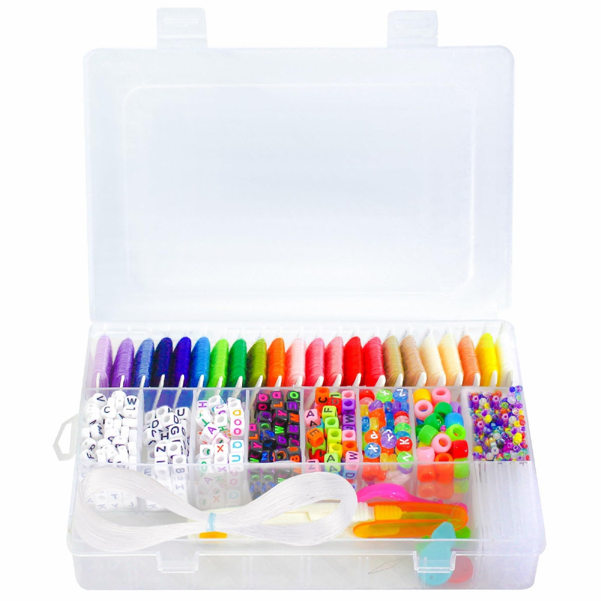 Peirich Friendship Bracelet Making Beads Kit, Letter Beads,22 Multi-Color Embroidery Floss Over 1900 pcs A-Z Alphabet Beads Beads Bracelets String Kit for Jewelry Making Christmas Birthday Gifts Peirich