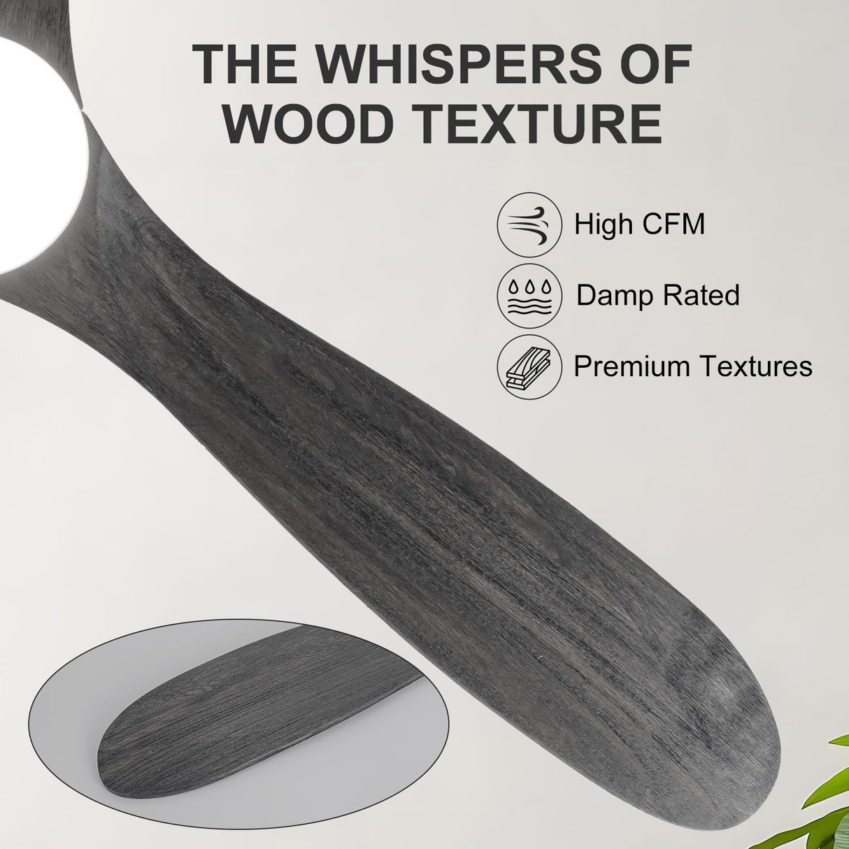 Outdoor Ceiling Fan with Light, 60 inch Ceiling Fan with Light and Remote, Modern Wood Ceiling Fan, Reversible Quiet DC Motor, High CFM, Dimmable Ceiling Fan for Indoor/Outdoor Nickel+Gray AUNLPB