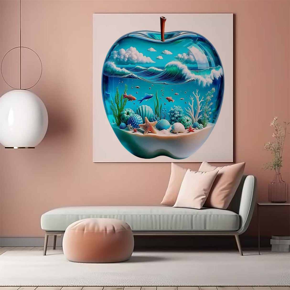 CZYWJMEI 5D Ocean Scenery Diamond Painting Kits for Adults Beginners,DIY Beach Shell Diamond Art,Full Round Drill Diamond Dot Gem Art Kits,Home Wall Decor 12x12 Inch CZYWJMEI