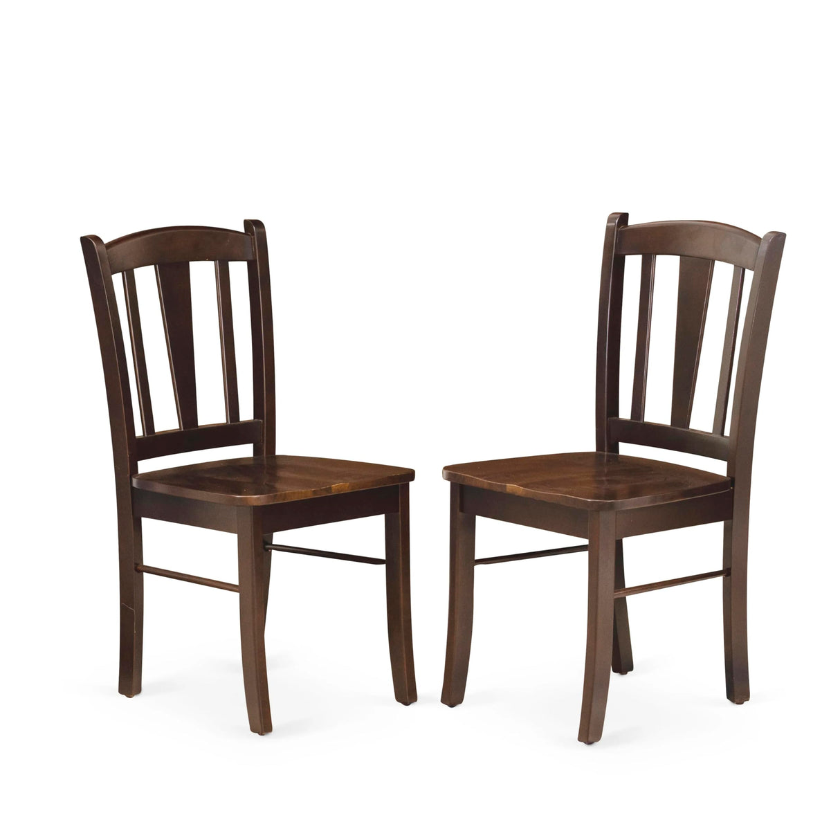 East West Furniture DLC-MAH-W Dublin Dining Chairs - Slat Back Solid Wood Seat Chairs, Set of 2, Mahogany East West Furniture