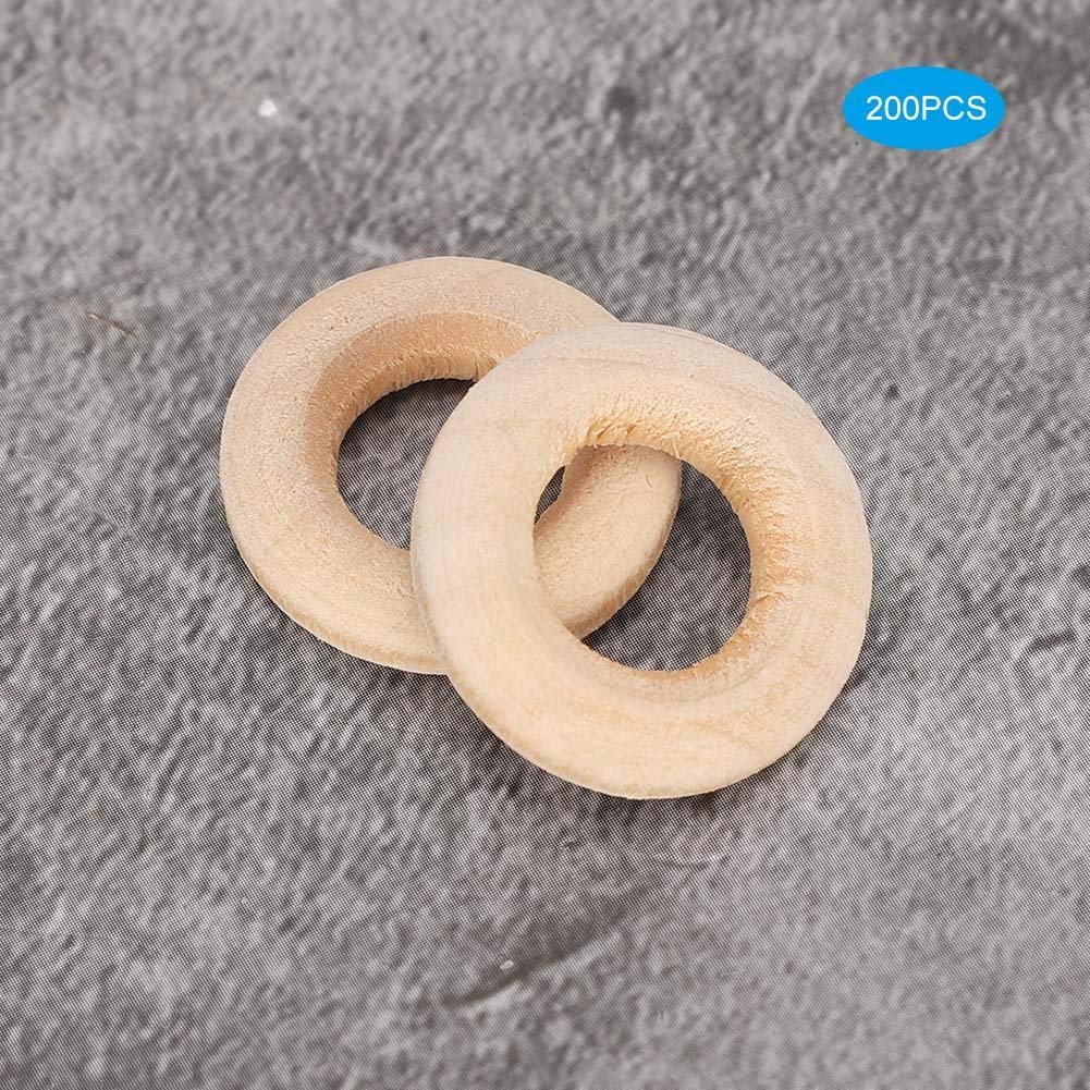 Wooden Rings, 200pcs 20mm Wooden Rings for Crafts, Unfinished Wood Rings Smooth Wood Circles for DIY Connectors, and Jewelry Making ZJchao