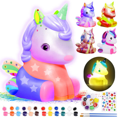 Paint Your Own Unicorn Lamp Kit, Art Supplies & Crafts Kit, DIY Night Light for Kids 6-12, Diamond Set for girl 8-12, Painting Kit for Girls Boys, Toy Child Birthday Gift Ages 3 4 5 6 7 8 9 10 11 12+