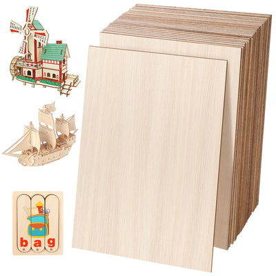 DIYDEC 24 Pack Basswood Sheets 4 x 6 x 1/16 Inch Thin Plywood Wood Sheets Unfinished Wood Squares Boards Balsa Wood Sheets for Crafts Architectural Models Laser Cutting Wood Burning and Drawing
