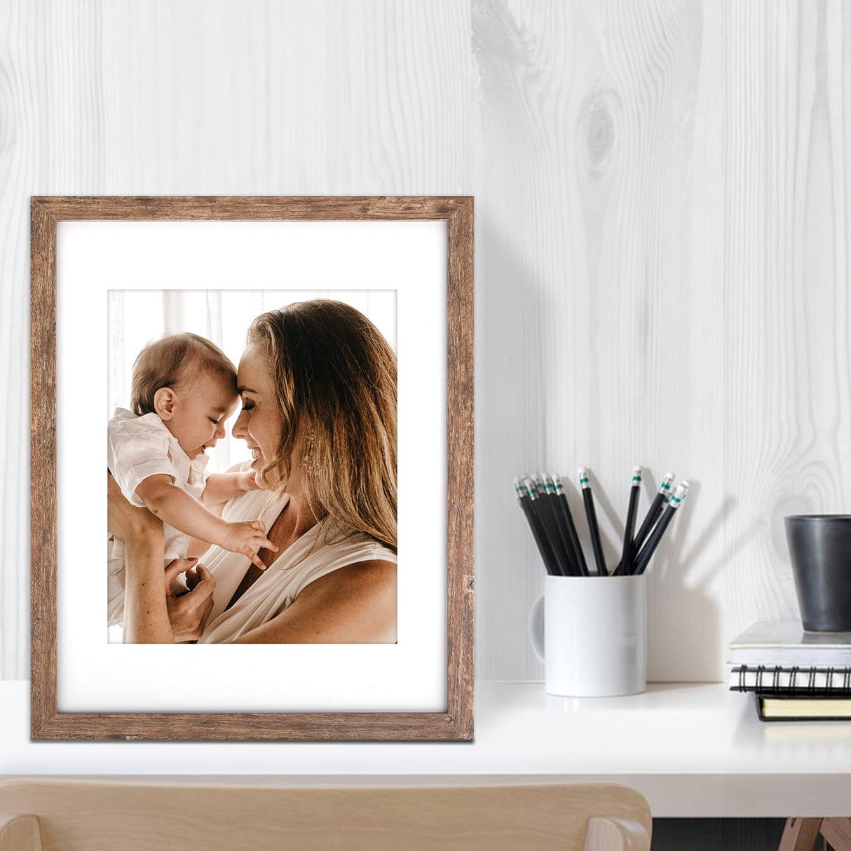 TOFOREVO 11x14 Picture Frames Set of 6 Rustic Wood Grain Photo Frame for Gallery Wall Mounting TOFOREVO