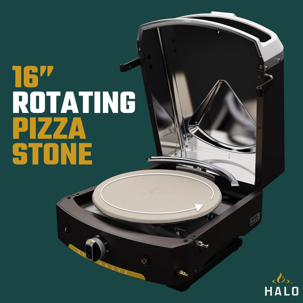 Halo Versa 16 Propane Gas Outdoor Pizza Oven with Rotating Cooking Stone | Portable Appliance for all Outdoor Kitchens HALO
