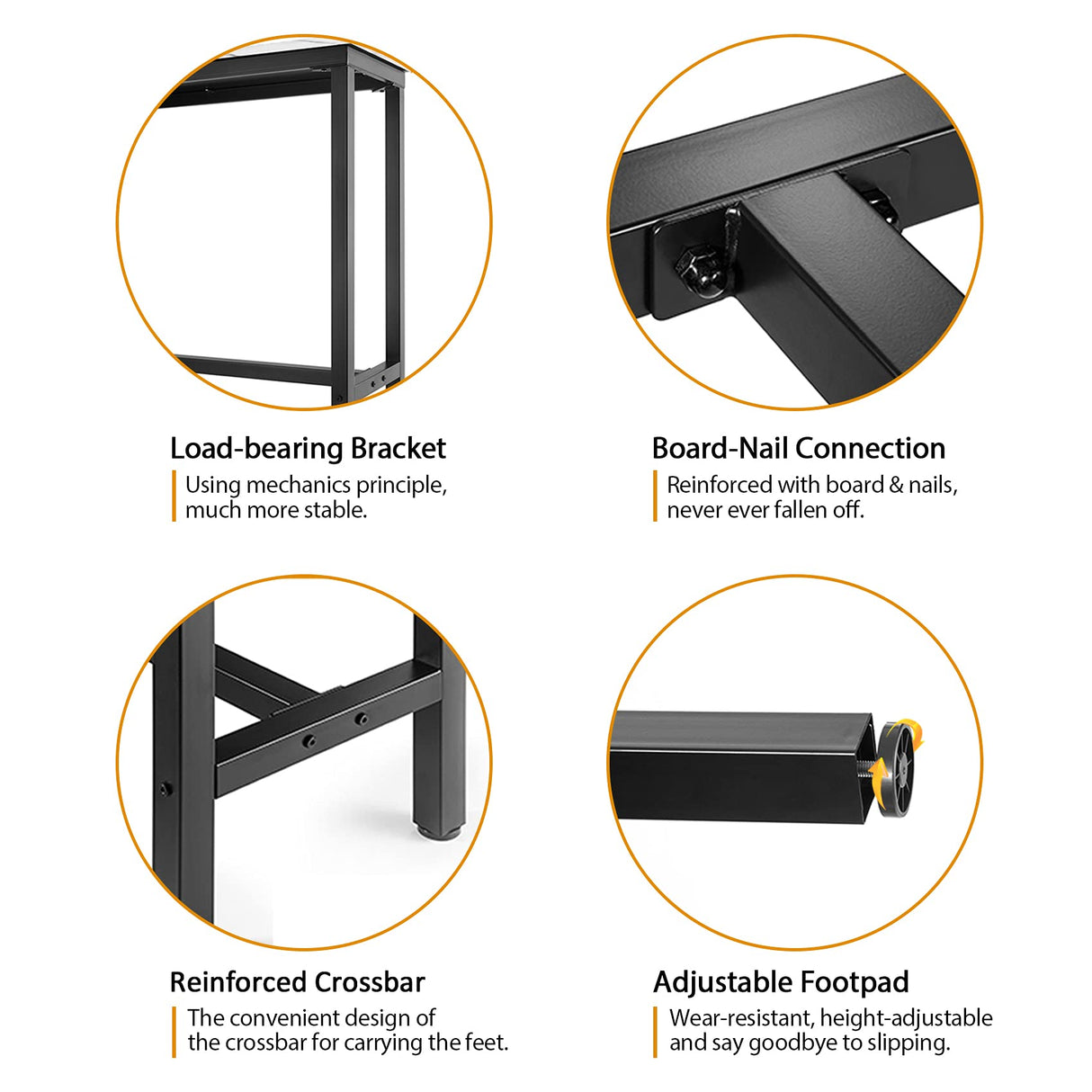 Mr IRONSTONE 53" Bar Table White Marble Industrial Pub Dining Height Table Bistro Table (Indoor USE ONLY) Mr IRONSTONE