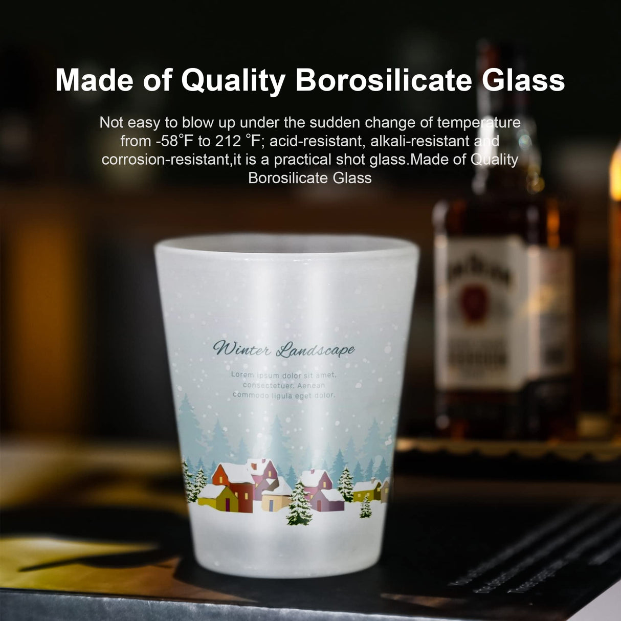 AGH Sublimation Frosted Shot Glasses 1.5 oz Set of 12 Shot Glasses Sublimation Blanks Products Personalized Shot Glasses Bulk with Heavy Base for Whiskey, Tequila, Vodka, Espresso AGH