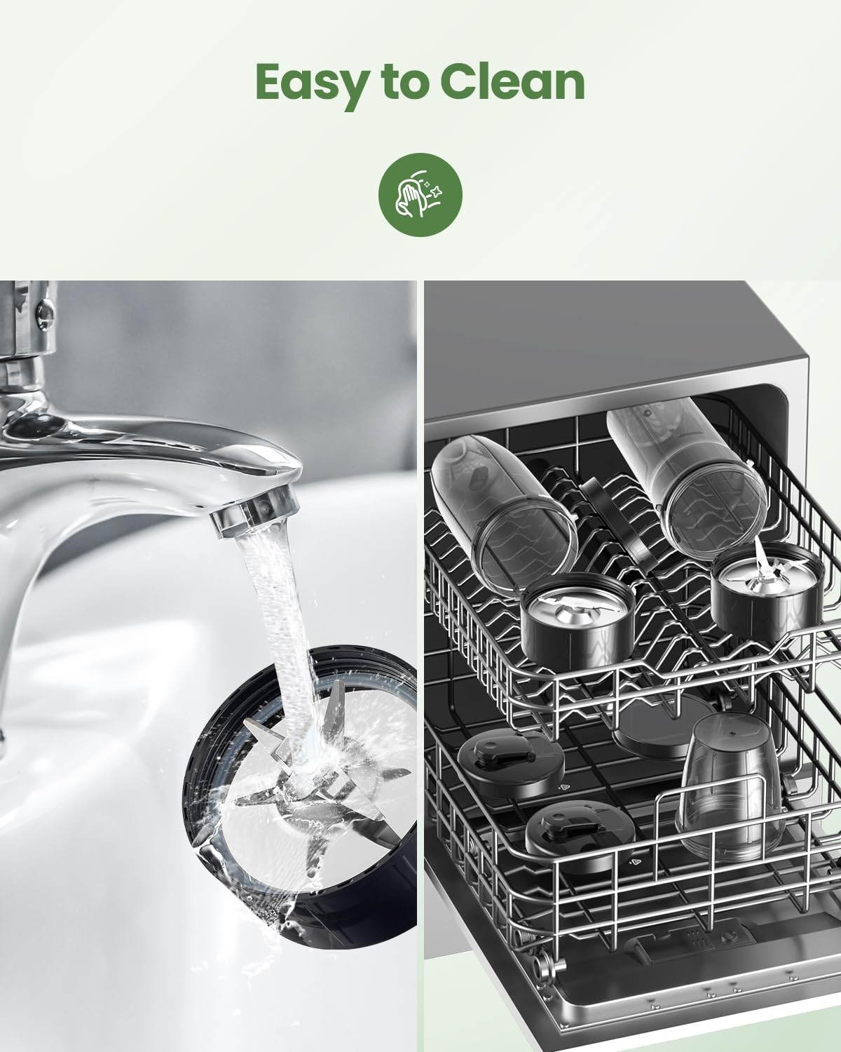 VEWIOR 1200W Blender for Shakes and Smoothies, Personal Blender with 6-Edge Blade, 22oz*2 BPA Free To-Go Cups, 3 Modes Control, Suitable for Kitchen, Ideal for Frozen Drinks, Sauces VEWIOR