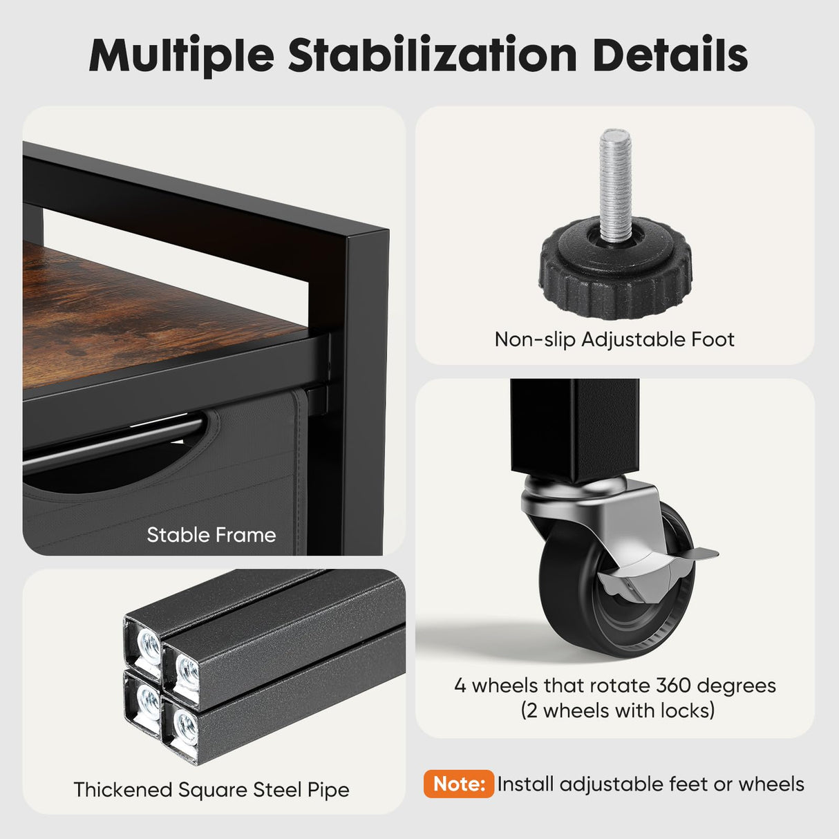 Sweetcrispy Laundry Hamper with 2 Pull-Out Removable Sorter Bags 2 × 13.1Gal (99L) Capacity, Movable Wheels, Freestanding Clothes Basket Organizer in Bathroom, Rustic Brown and Black Sweetcrispy