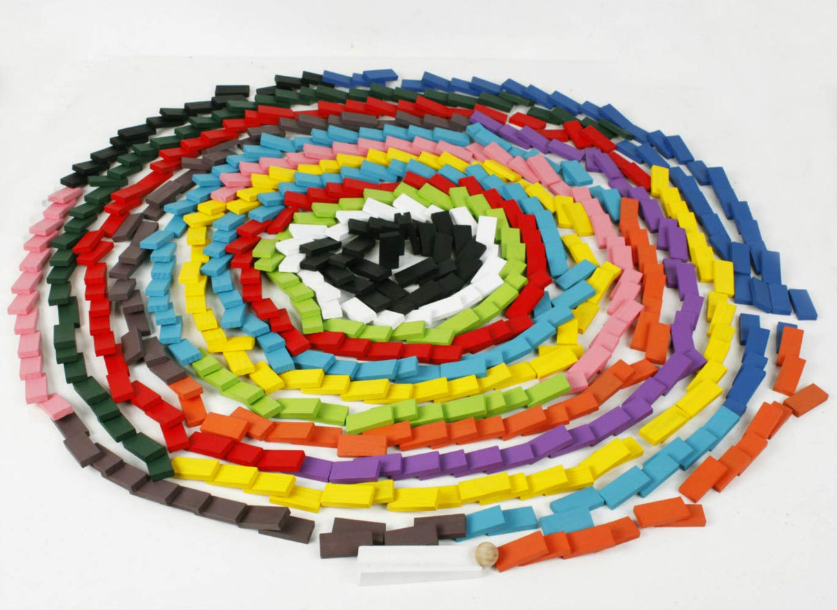 Aveks 240pcs Authentic Standard Basswood Wooden Domino Blocks Set, Kids Educational Racing Toy Tile Games(12 Colors) Aveks