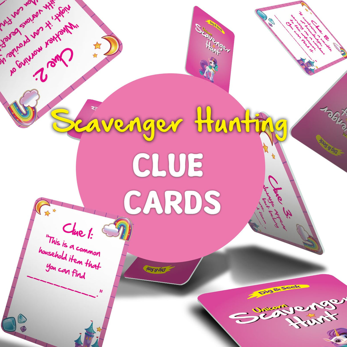 EDUMAN Unicorn Scavenger Hunt Dig Kit - Treasure Dig Kit Interactive Arts & Crafts, STEM Educational Toy with Clue Cards, Gemstone Dig Kits & DIY Jewelry Making Kits for Kids 6+, Ideal Gift for Girls EDUMAN