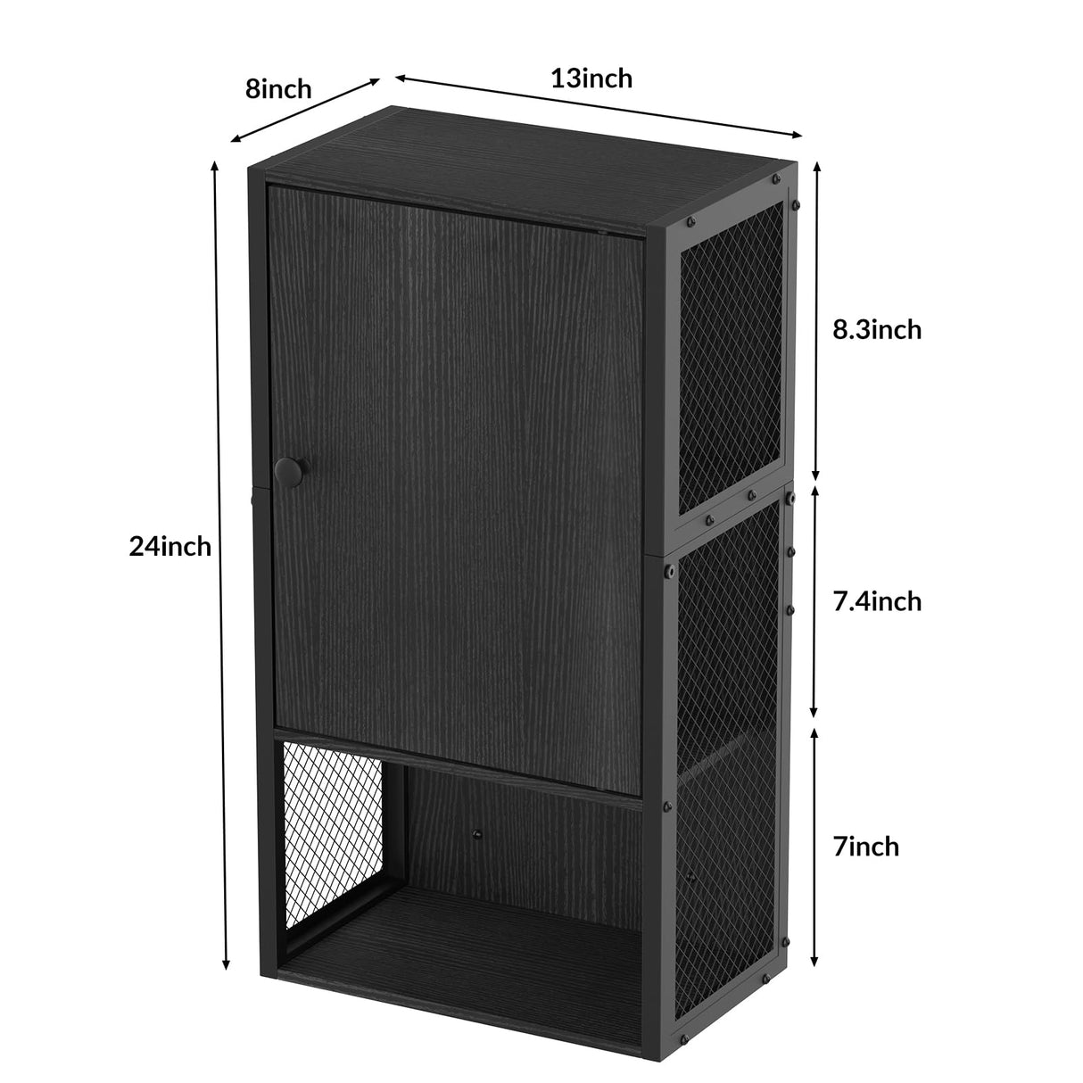 NOVIMANGO Small Bathroom Wall Cabinet, Bathroom Storage Cabinet Wall Mounted, Black Modern Medicine Cabinet, 3-Tier Wall Mounted Storage Cabinet Over The Toilet for Small Spaces, Living Room NOVIMANGO
