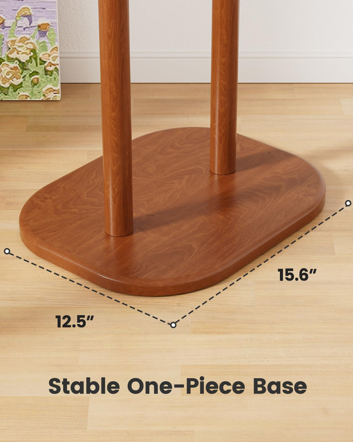 Pipishell Coat Rack, Freestanding Hall Tree with 8 Hooks & Storage Shelf, Solid Wood Base, 66.3″ Tall Coat Rack Stand for Coats, Hats, Bag in Entryway, Bedroom, Living Room, Brown, PIFCR11BN Pipishell