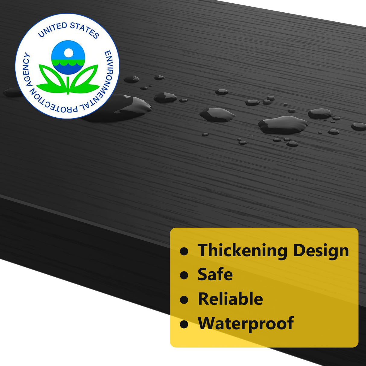 Step Stools for Adults Kids, Sturdy Wooden Stepping Stools with 450LB Capacity, Anti-Slip Bed Steps Stool for High Beds, Foot Stool One Step Stool for Kitchen Bathroom Bedroom, Black STAFOPO