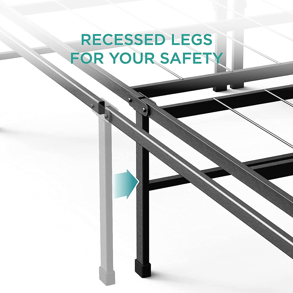 ZINUS SmartBase Heavy Duty Mattress Foundation, 14 Inch Metal Platform Bed Frame, No Box Spring Needed, Sturdy Steel Frame, Underbed Storage, Full Zinus