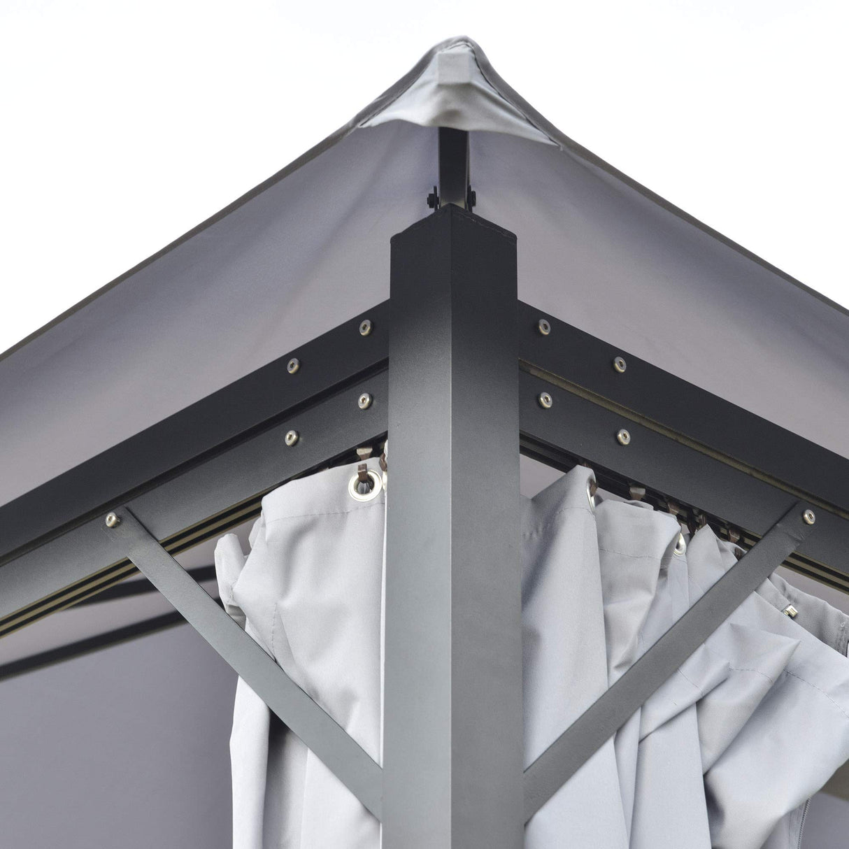 Outsunny 10' x 13' Patio Gazebo, Aluminum Frame, Outdoor Gazebo Canopy Shelter with Netting & Curtains, Garden, Lawn, Backyard and Deck, Gray Outsunny