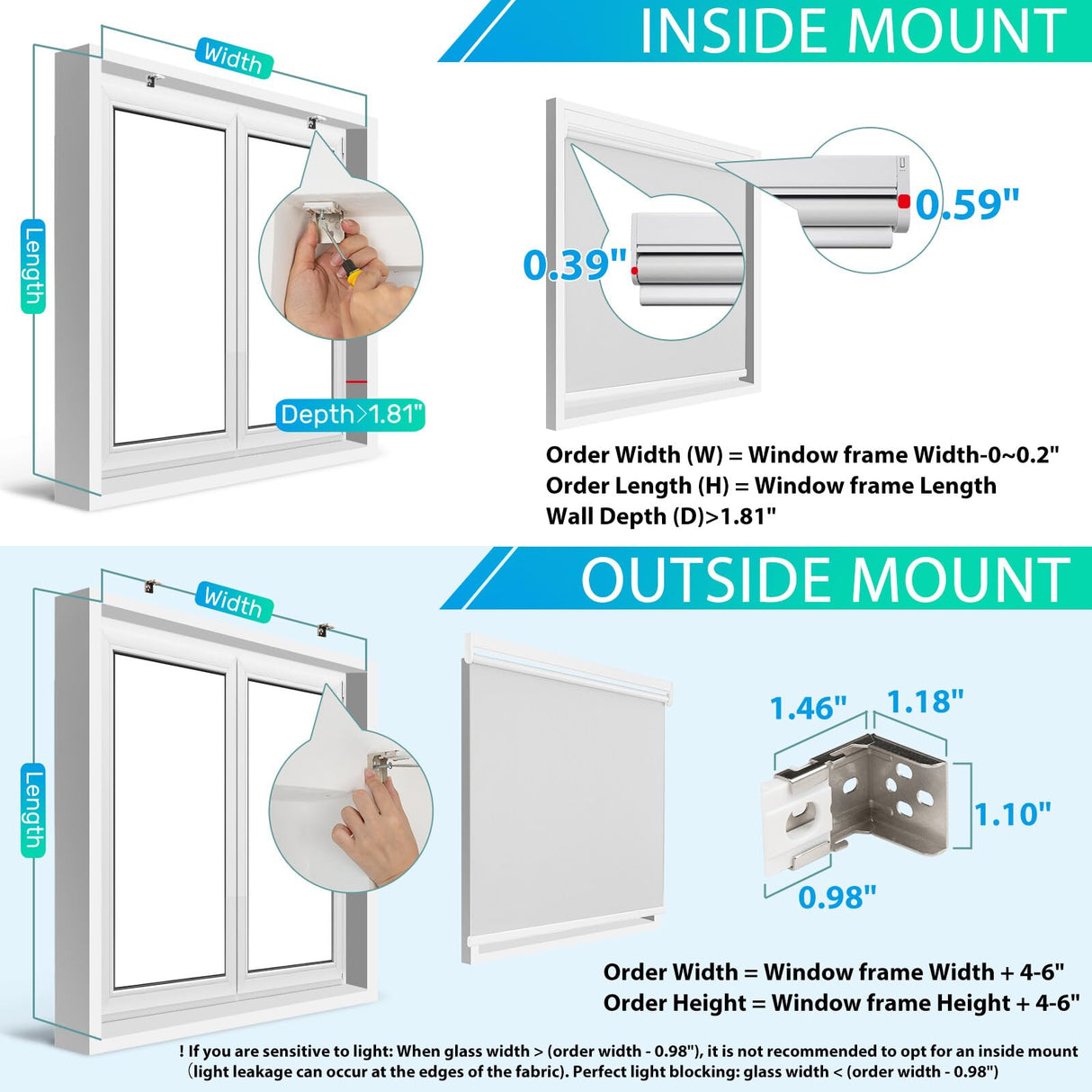 Allesin Motorized Roller Blinds with Remote Control for Windows, Blackout Smart Roller Shade, Battery Powered Electric Smart Blind for Home & Office(White,H72 x W35) Allesin