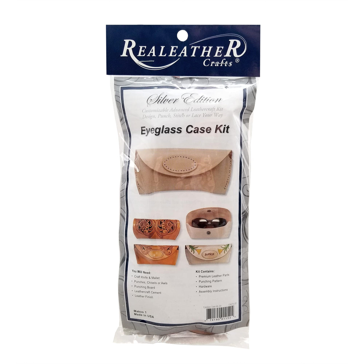 Realeather Eyeglass Case Leathercraft Kit for Medium to Small Glasses Realeather