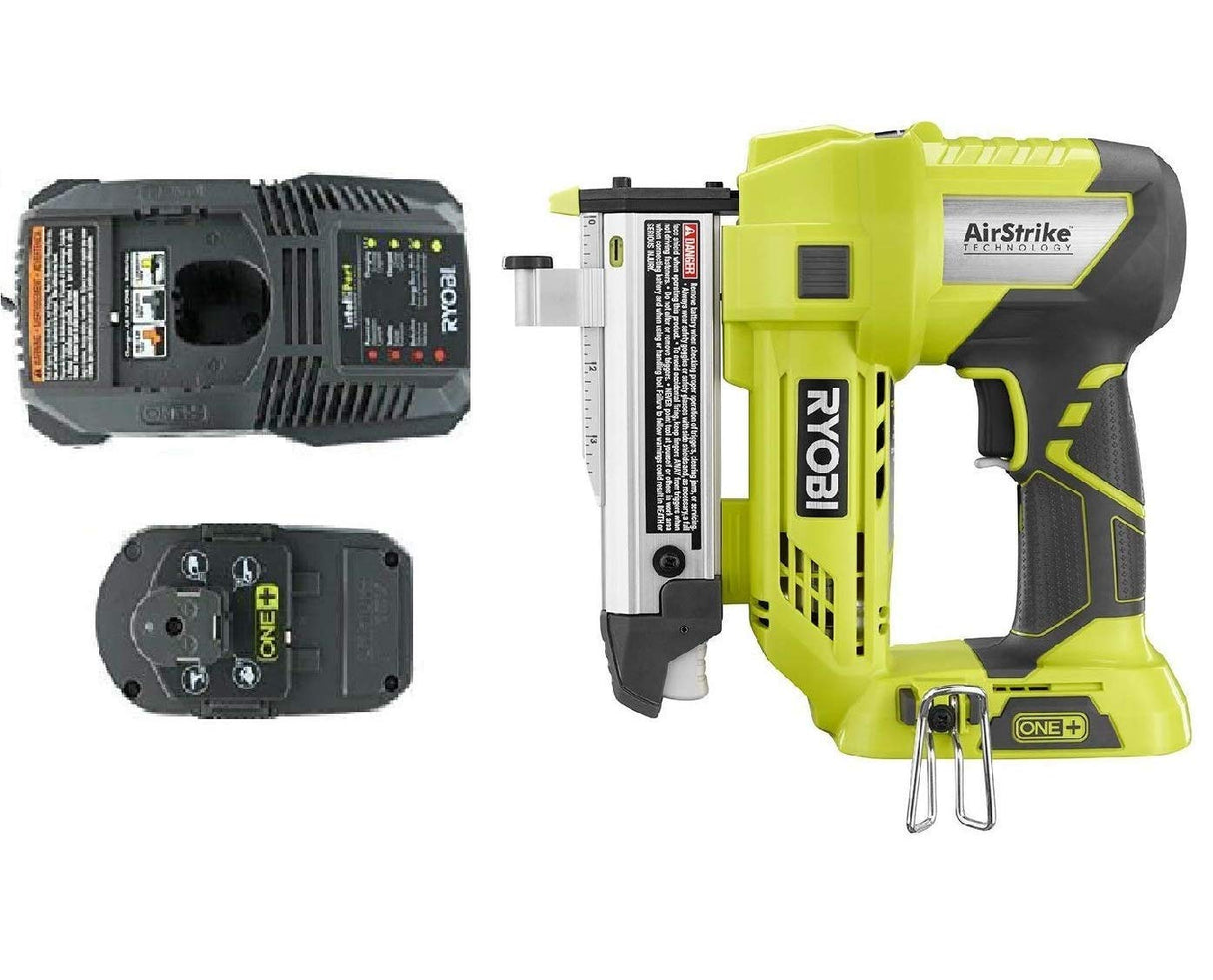 Ryobi One+ Plus 18 Volt Air Strike 23 Gauge 1-3/8in Cordless Headless Pin Nailer P318, Battery and Charger Combo Kit (Bulk Packaged) (Renewed) RYOBI