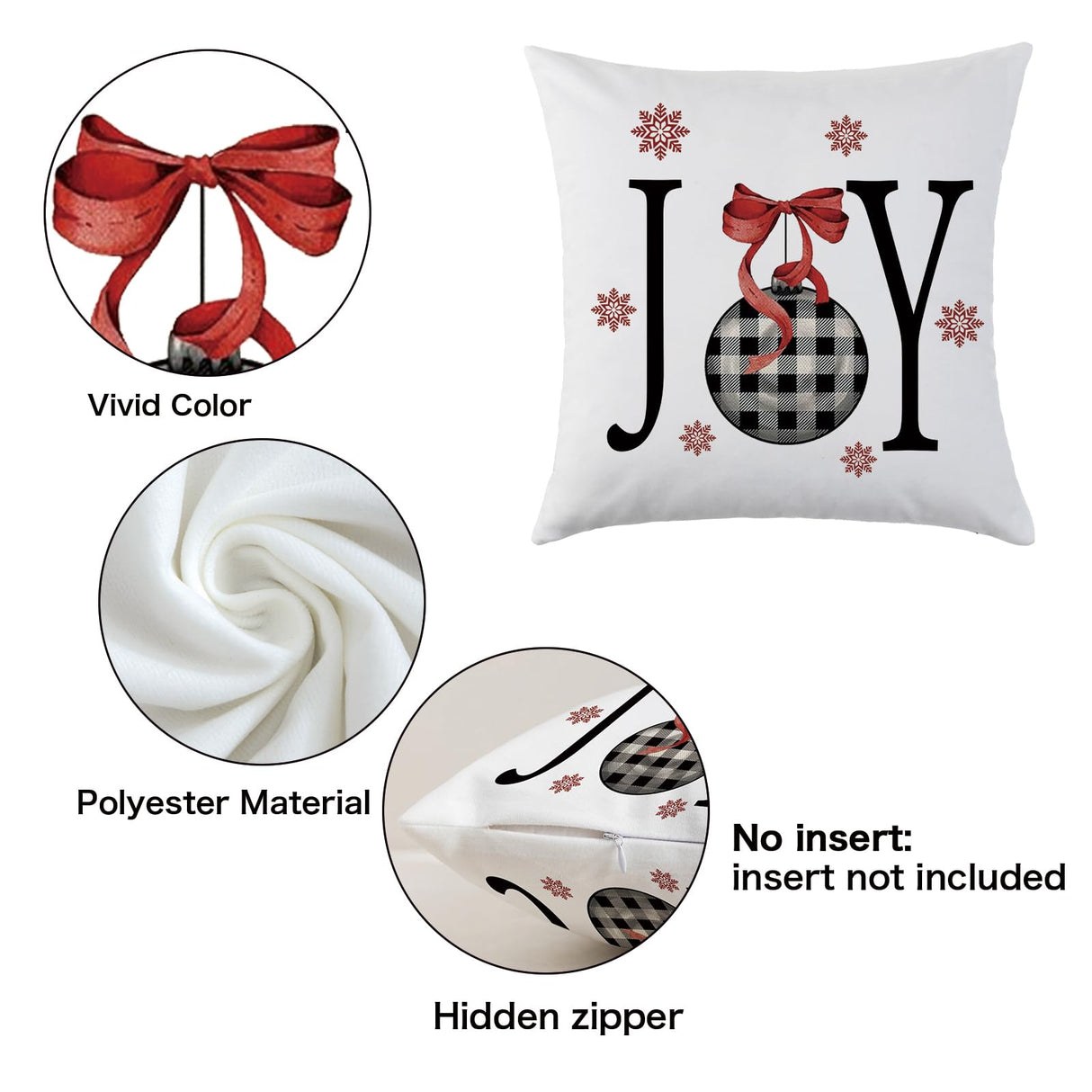 Mimkus Merry Christmas Red Throw Pillow Covers 18 x 18 Inch Set of 4 Christmas Joy Xmas Trees Winter Holiday Cushion Case for Sofa Couch Home Decor Mimkus