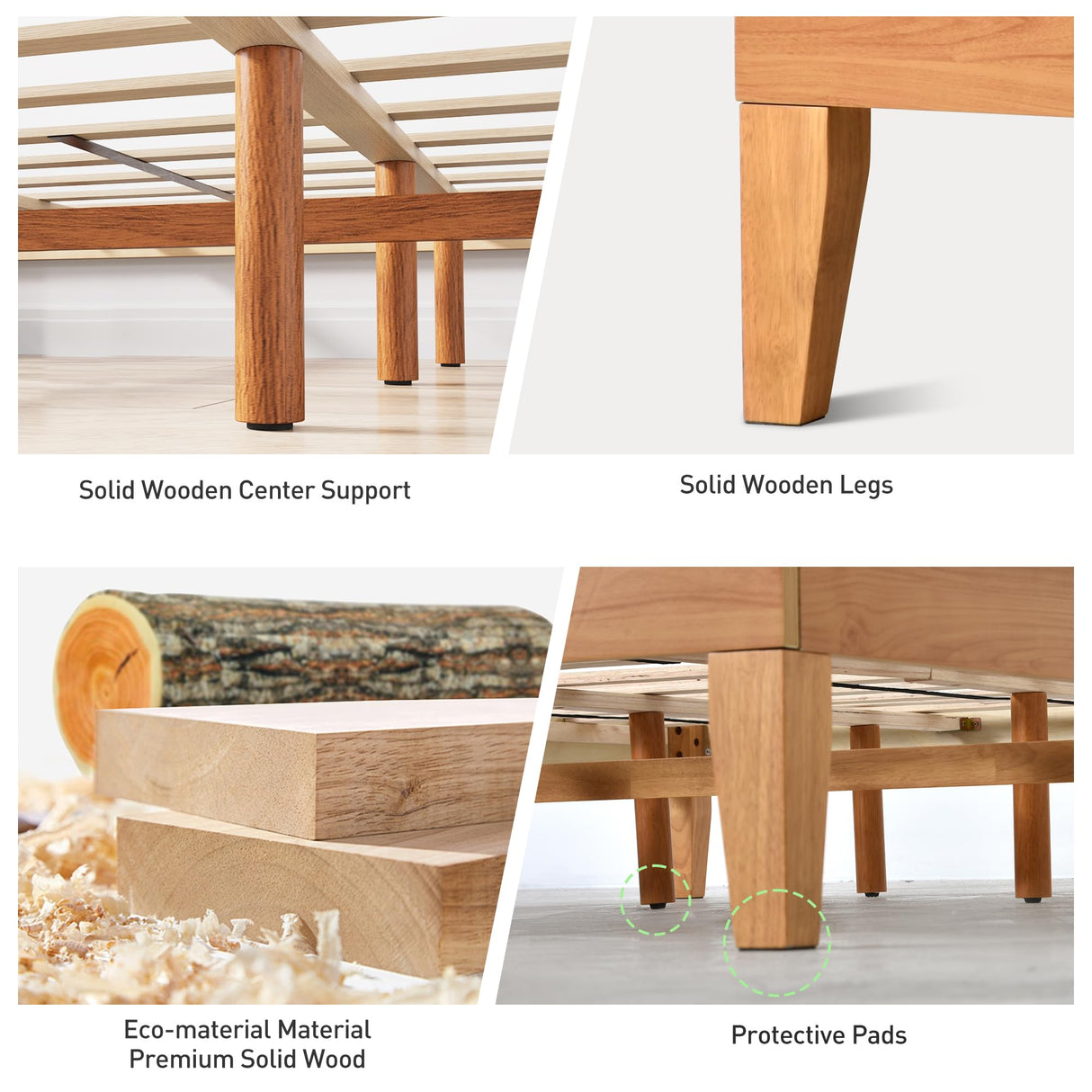 COLAMY 12 Inch Wood Platform Bed Frame,Sturdy Full Size Bed Frame with Wood Slat Support, No Box Spring Needed, Easy Assembly, Rustic Pine COLAMY