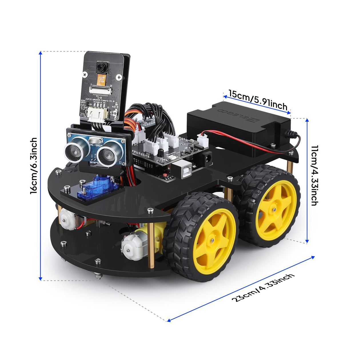 ELEGOO UNO R3 Smart Robot Car Kit V4 for Arduino Robotics for Kids Ages 8-12 12-16 STEM Science Kits Coding Gifts for 8 9 10 11 12 13 14 15 16 Year Old Boys Girls Teens Cool Engineering Building Toys ELEGOO