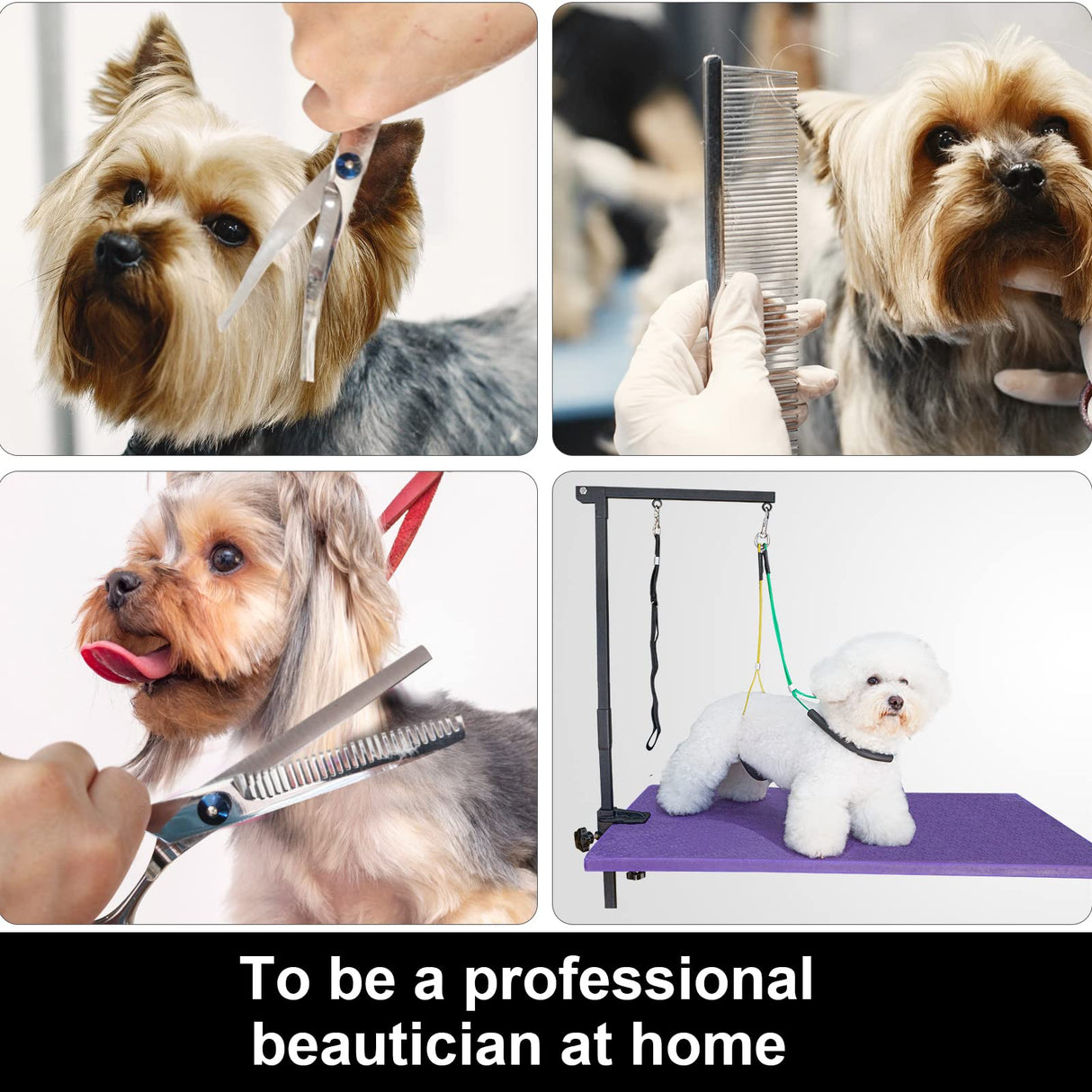 Adjustable Dog Grooming Arm with Clamp,2 No Sit Haunch Holder&Loop Noose,Adjustable Height,Foldable Dog Grooming Table Arm for Small Dogs&Puppies,Arm for Grooming Tables,Pet Grooming Stand wikdey