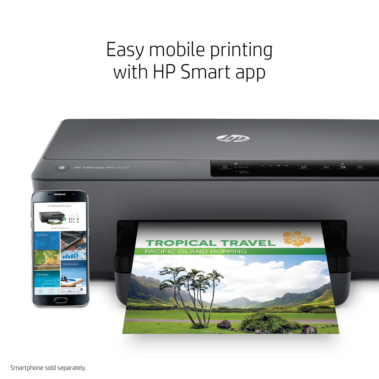 HP OfficeJet Pro 6230 ePrinter Wireless Printer with Mobile Printing Two-Sided 18 ppm Black 10 ppm Color Duplex Print Inkjet Printers for Home Use Office, E3E03A (Renewed) HP