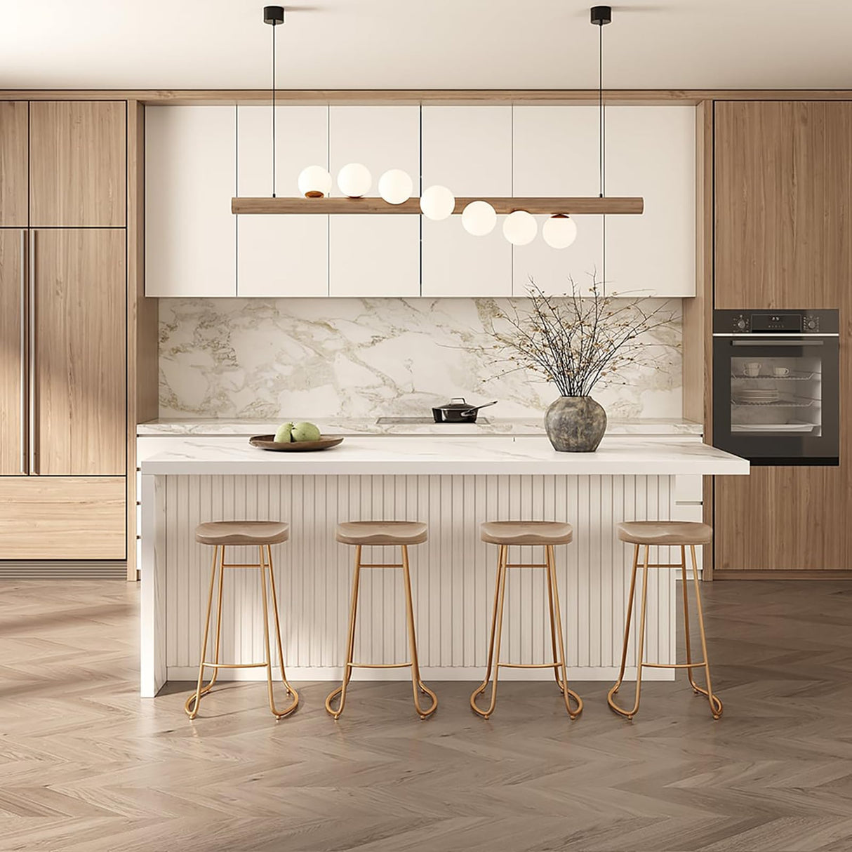 homary 72" Kitchen Island with Storage Kitchen Cabinet Marble Veneered Top Large Island Table with Seating homary